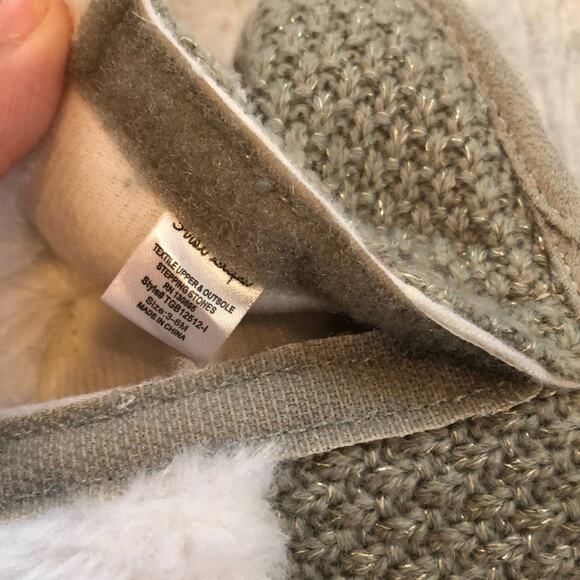 First Steps Gray Sweater Boots with Faux Fur and Bow Accent, 3-6 months - Picture 5 of 5